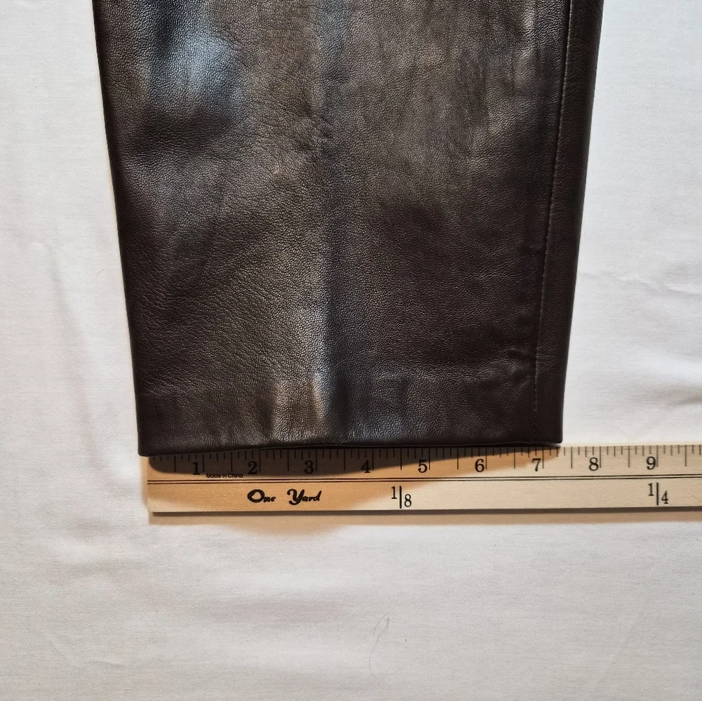 ​Talbots Petites 100% Genuine Leather Pants - Chocolate Brown - Size 14P - Picture 9 of 10